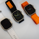 A photo of the three Apple Watch ultras